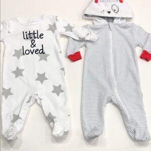 Ellen DeGeneres – 2 One-Piece Footed Sleepers | Size 3–6 Months | Organic Cotton